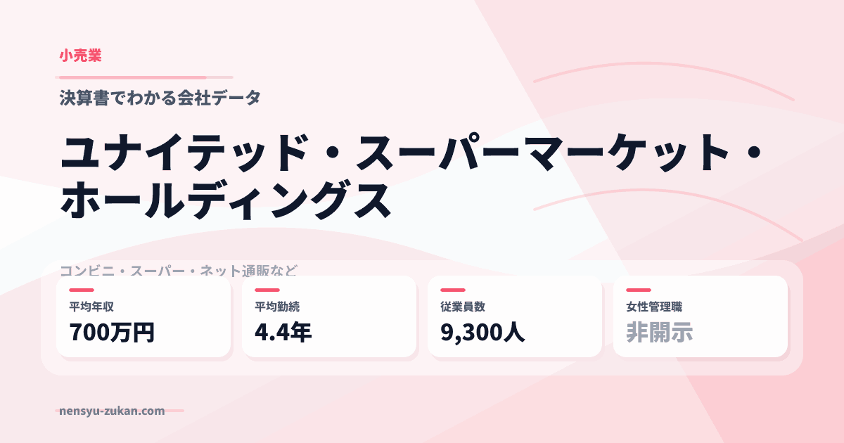 ユナイテッド・スーパーマーケット・ホールディングスの年収・働き方データ