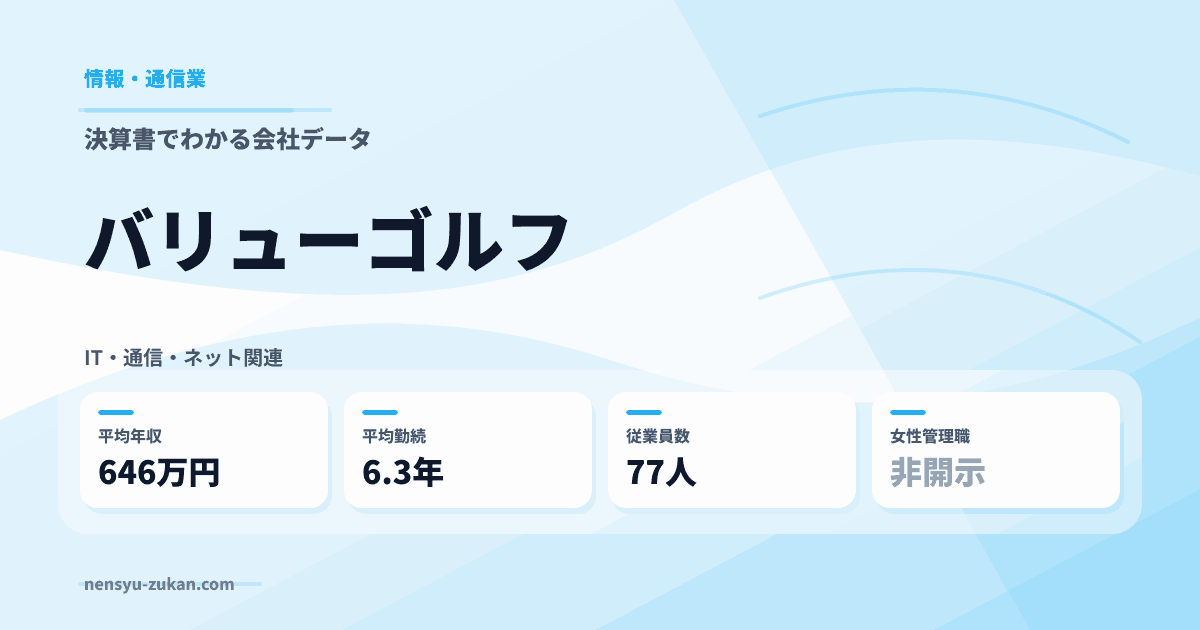 バリューゴルフの年収・働き方データ