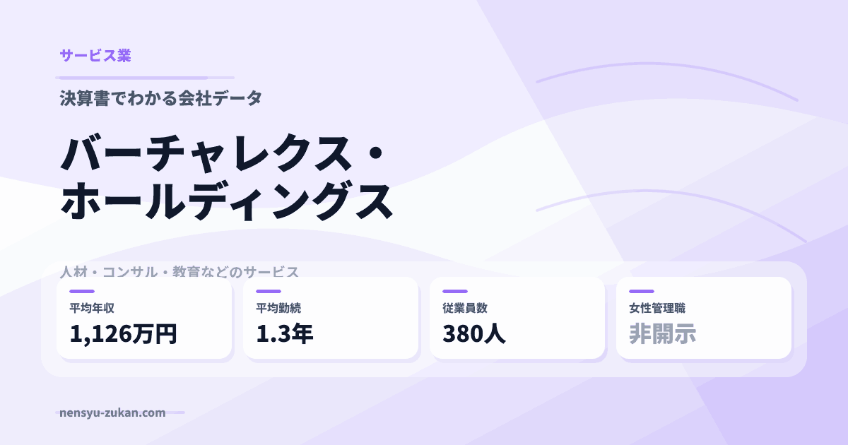 バーチャレクス・ホールディングスの年収・働き方データ