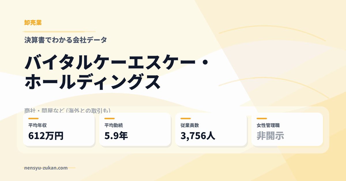 バイタルケーエスケー・ホールディングスの年収・働き方データ