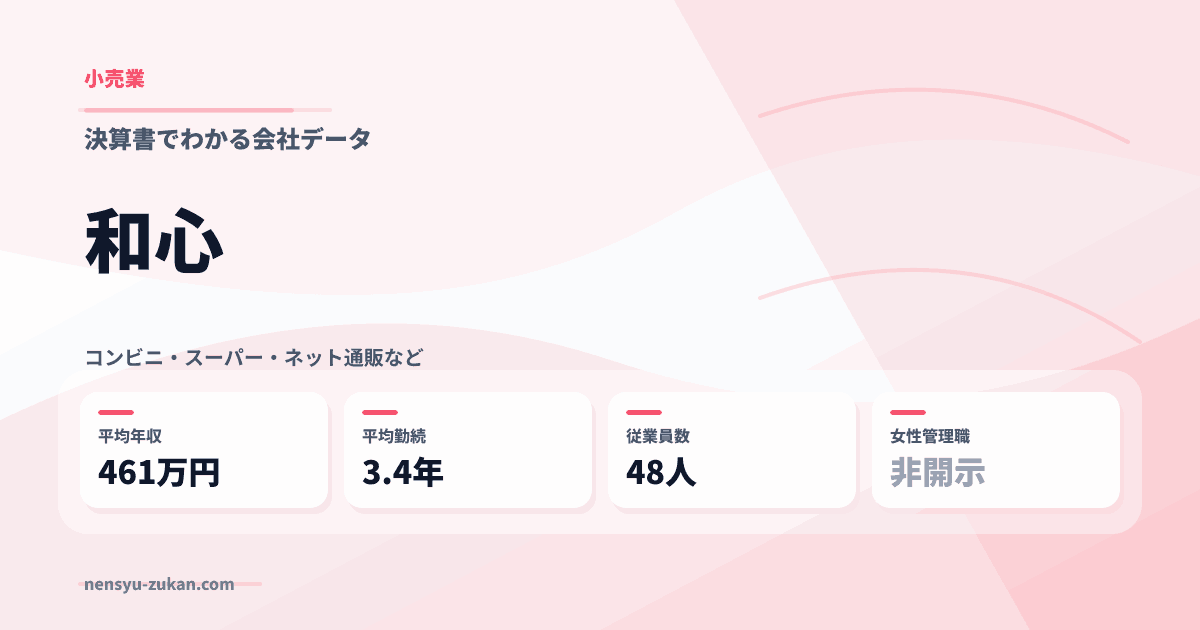 和心の年収・働き方データ