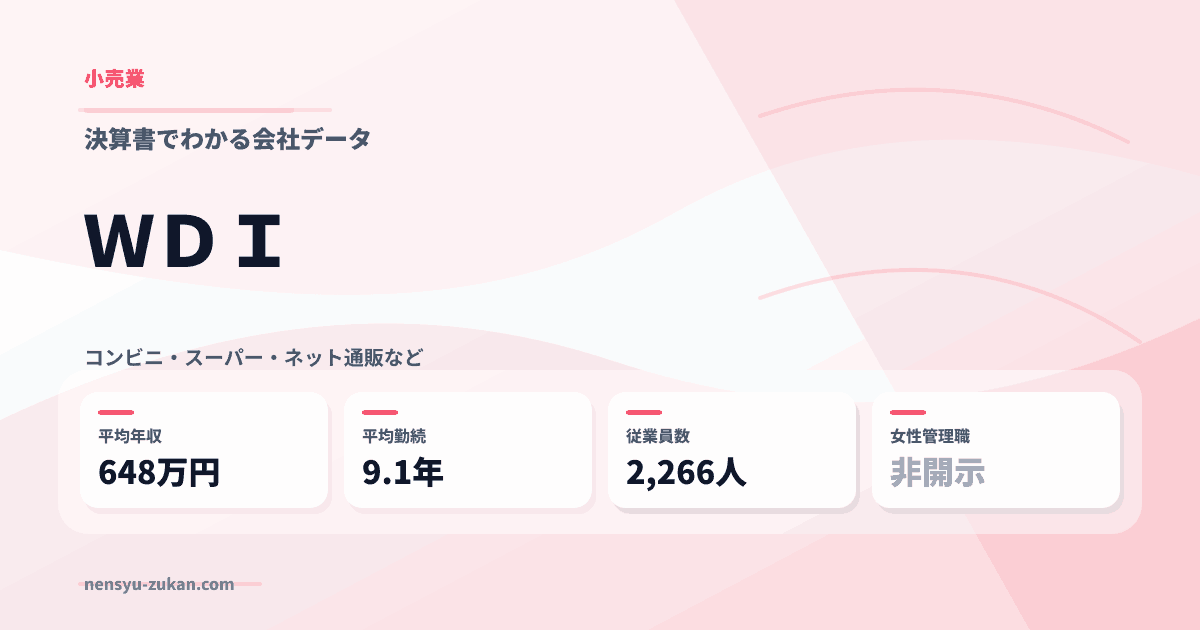 ＷＤＩの年収・働き方データ