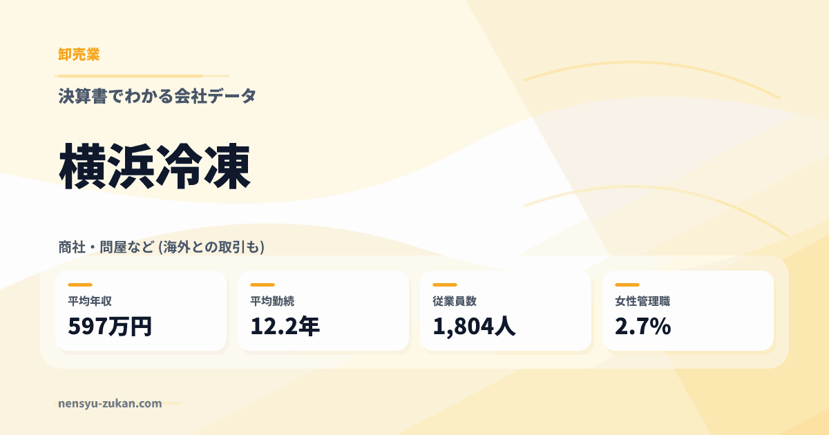 横浜冷凍の年収・働き方データ