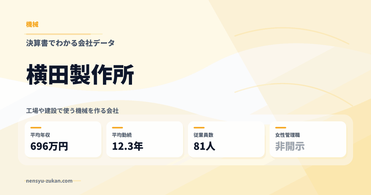 横田製作所の年収・働き方データ