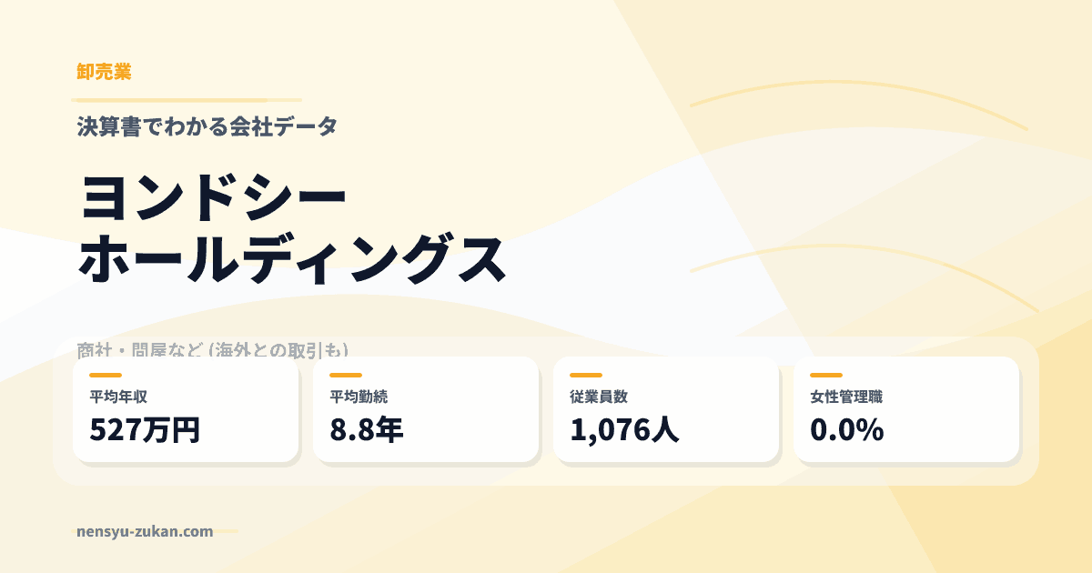 ヨンドシーホールディングスの年収・働き方データ