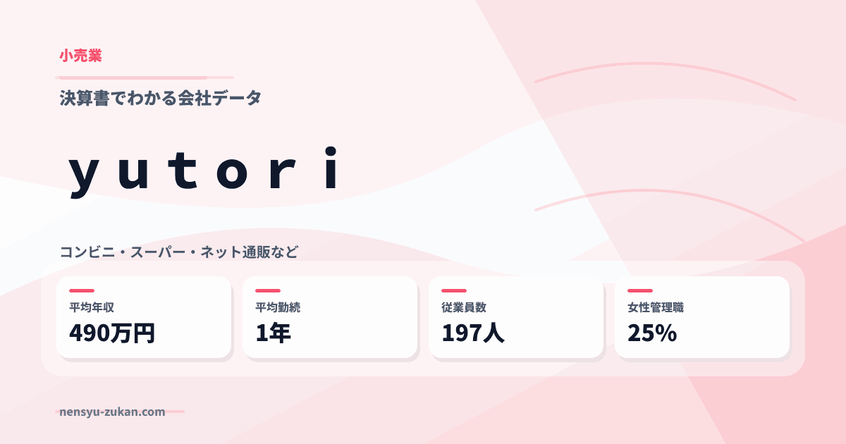ｙｕｔｏｒｉの年収・働き方データ