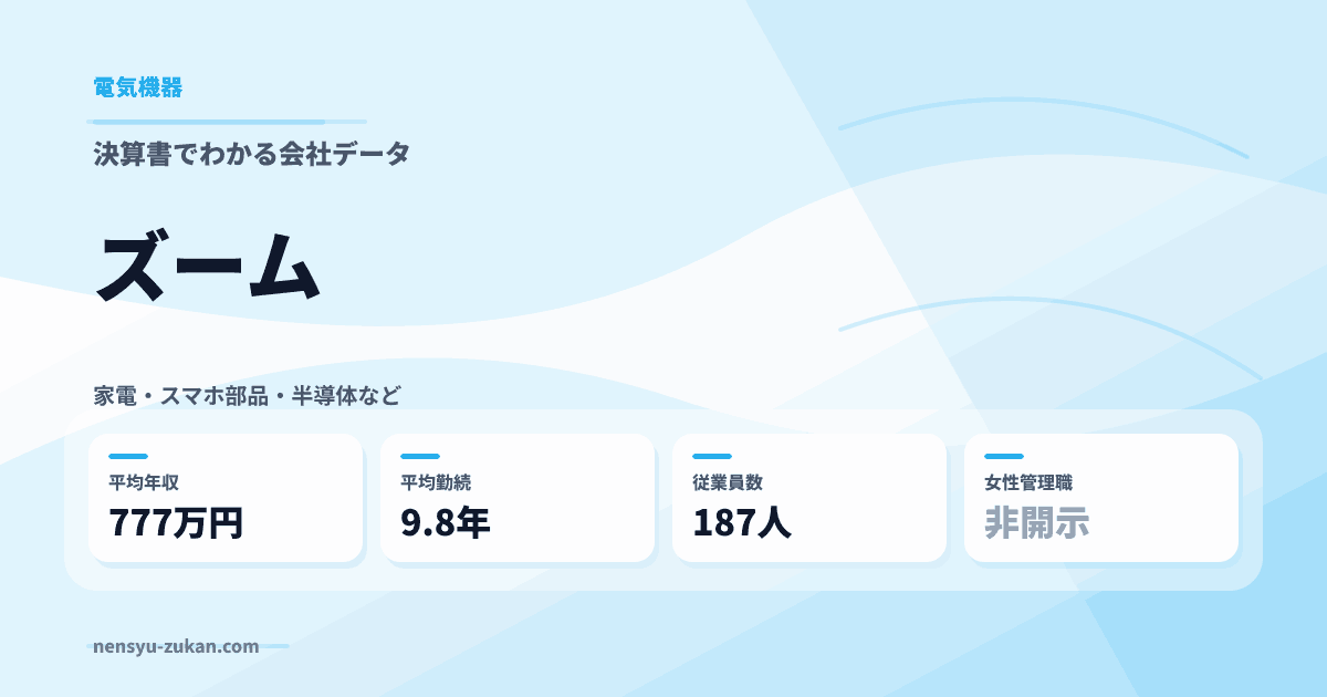ズームの年収・働き方データ