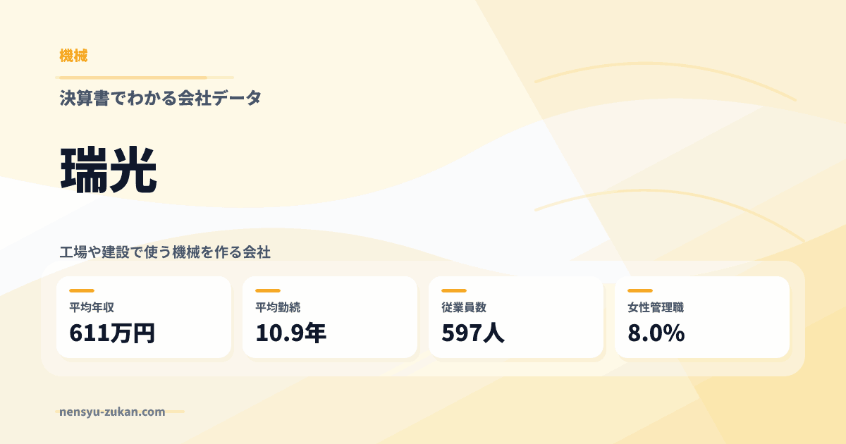 瑞光の年収・働き方データ