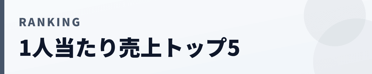 1人当たり売上 (生産性) トップ10
