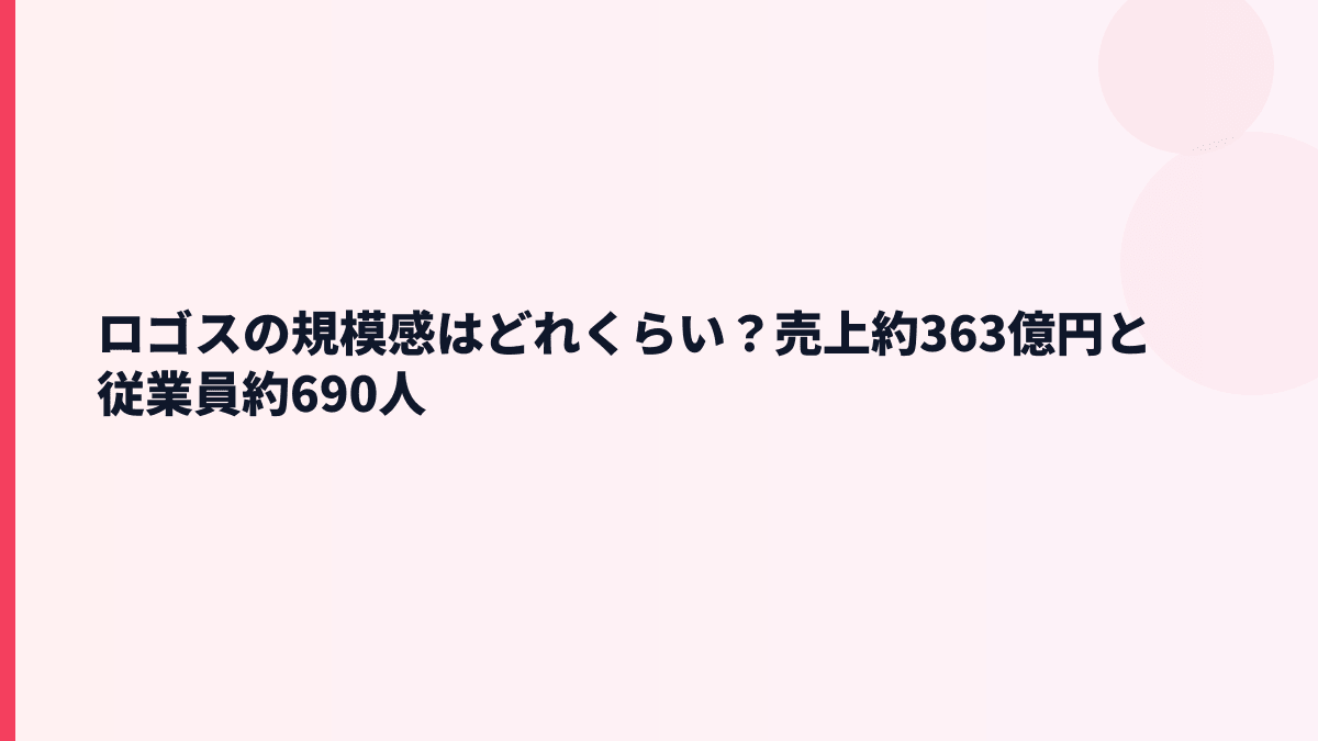 ロゴスの規模感はどれくらい？売上約363億円と従業員約690人