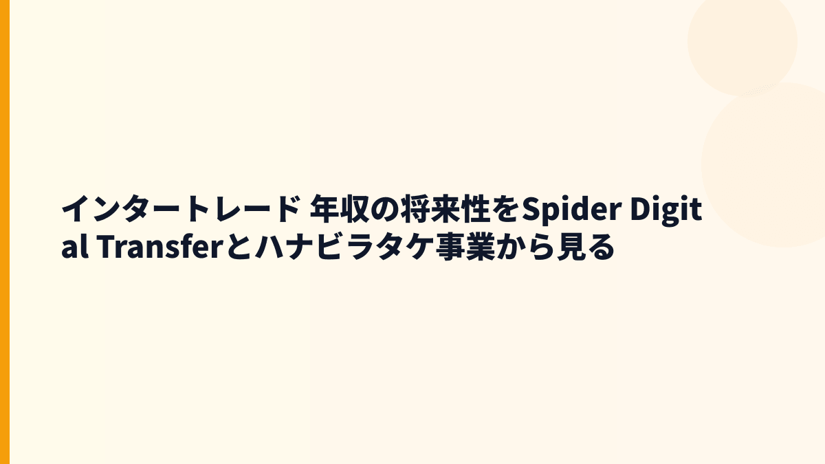 インタートレード 年収に影響するSpider Digital Transfer・ハナビラタケ事業の将来性
