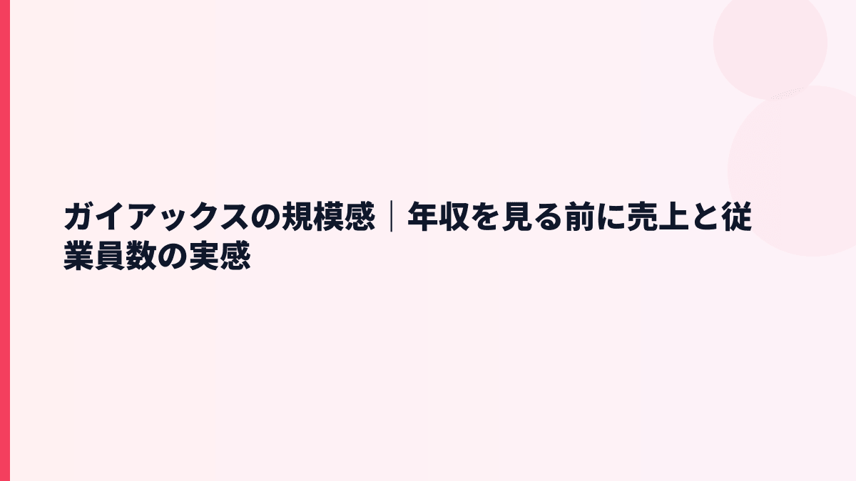 ガイアックスの規模感｜年収を見る前に売上と従業員数の実感