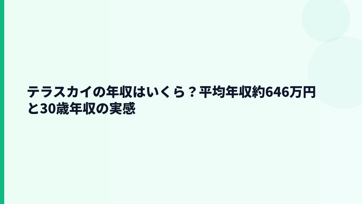 テラスカイの年収はいくら？30歳・マネージャー年収は公表あり？