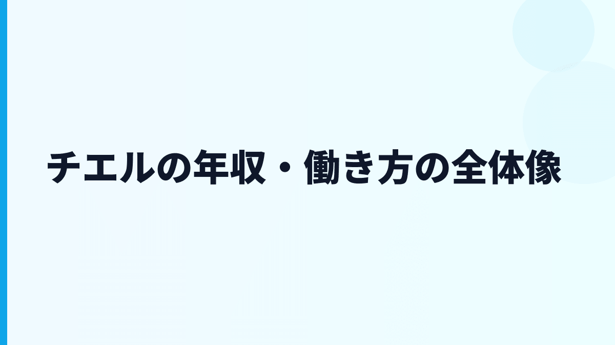 チエルの年収・働き方の全体像