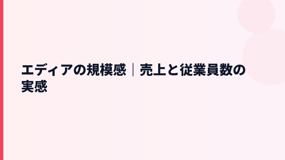 エディアの規模感｜売上と従業員数の実感