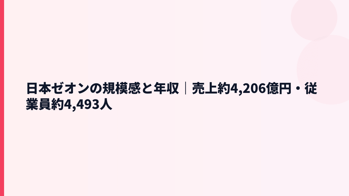 日本ゼオンの規模感と年収｜売上約4,206億円・従業員約4,493人