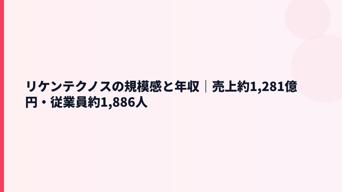 リケンテクノスの規模感と年収｜売上約1,281億円・従業員約1,886人