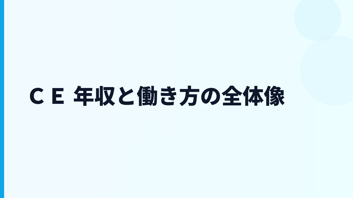 ＣＥ 年収と働き方の全体像