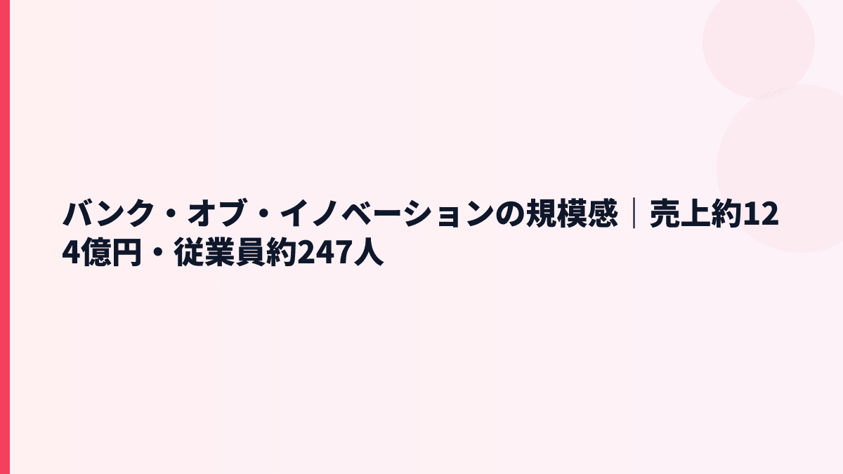 バンク・オブ・イノベーションの規模感は？年収と売上約124億円の実感