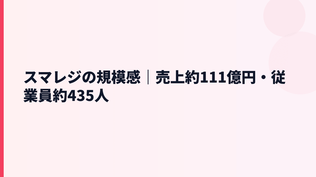 スマレジの規模感と年収｜売上約111億円・従業員約435人の実感