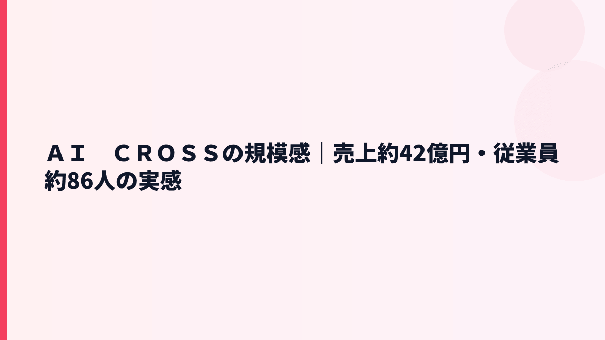 ＡＩ　ＣＲＯＳＳの規模感と年収｜売上約42億円・従業員約86人