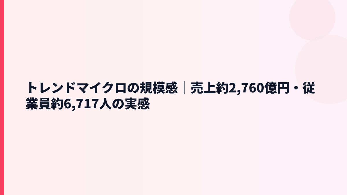 トレンドマイクロの規模感｜売上約2,760億円・従業員約6,717人の実感