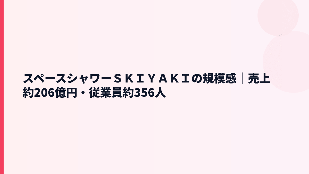 スペースシャワーＳＫＩＹＡＫＩの規模感｜売上約206億円・従業員約356人