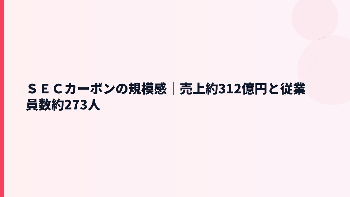 ＳＥＣカーボンの規模感｜売上約312億円と従業員数約273人