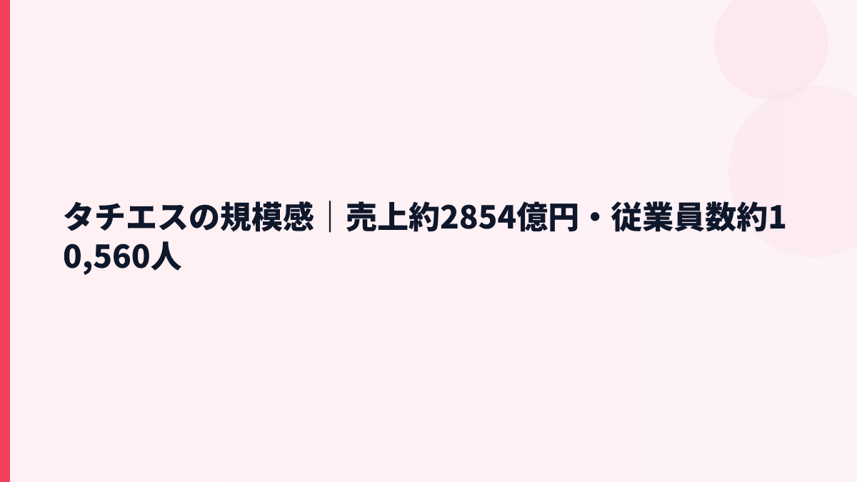タチエスの規模感｜売上約2854億円・従業員数約10,560人