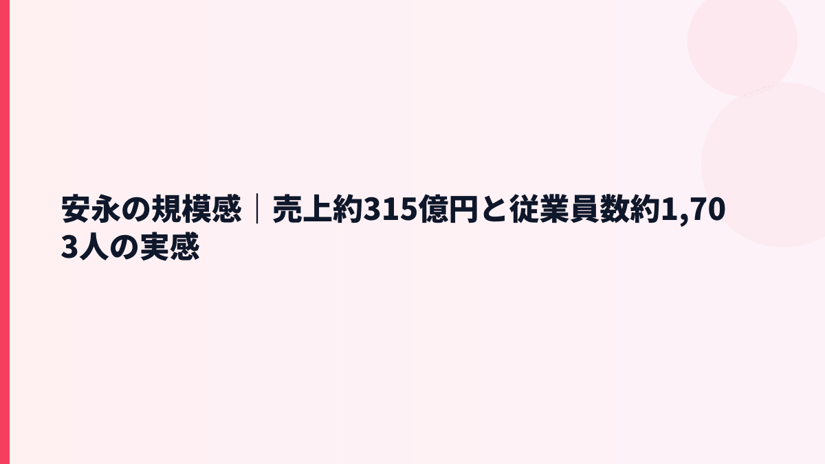 安永の規模感｜売上約315億円と従業員数約1,703人の実感