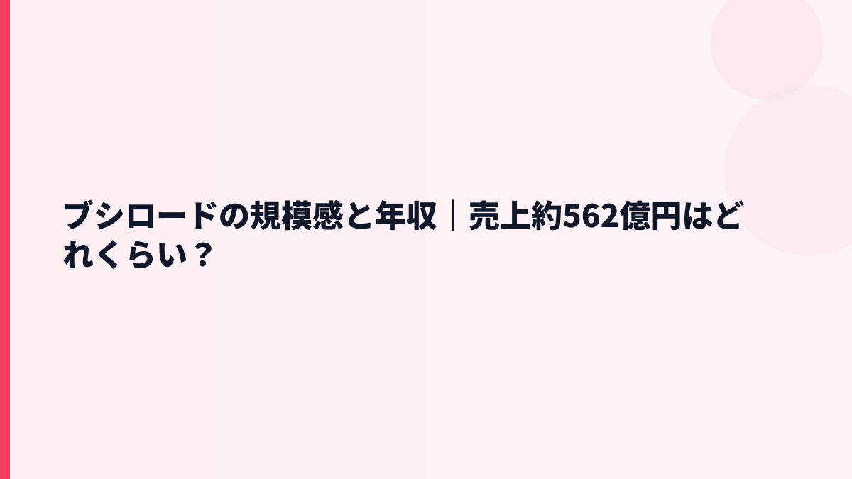 ブシロードの規模感と年収｜売上約562億円はどれくらい？
