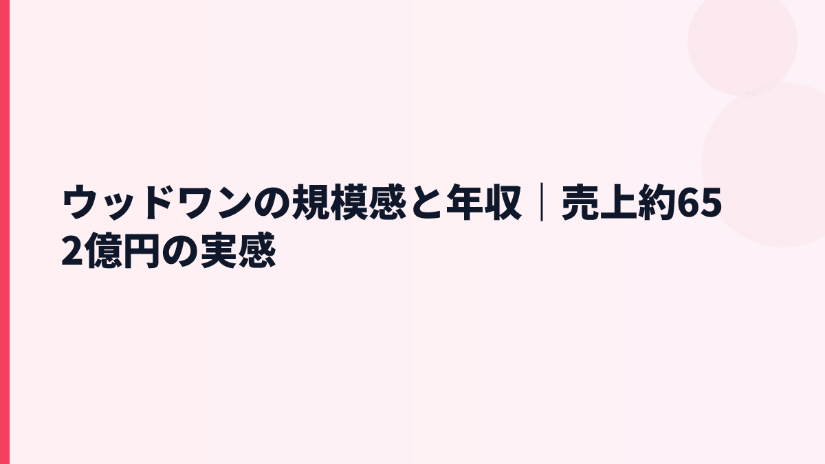 ウッドワンの規模感と年収｜売上約652億円の実感