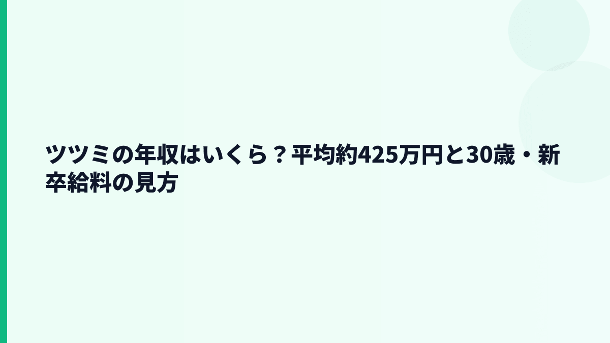 ツツミの年収はいくら？平均約425万円と30歳・新卒給料の見方