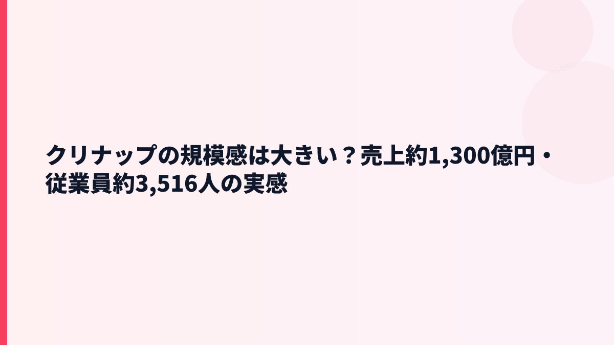クリナップの規模感は大きい？売上約1,300億円・従業員約3,516人の実感