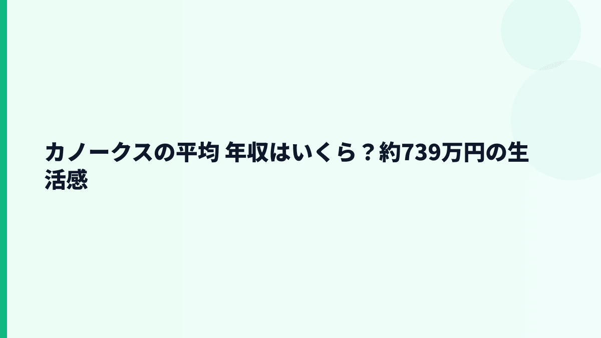 カノークスの平均 年収はいくら？約739万円の生活感