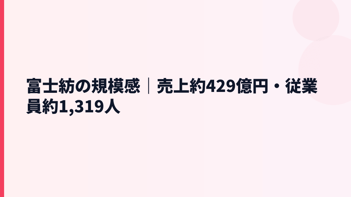 富士紡の規模感｜売上約429億円・従業員約1,319人
