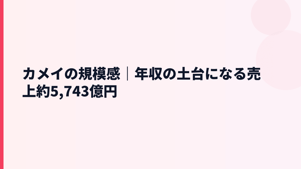 カメイの規模感｜年収の土台になる売上約5,743億円