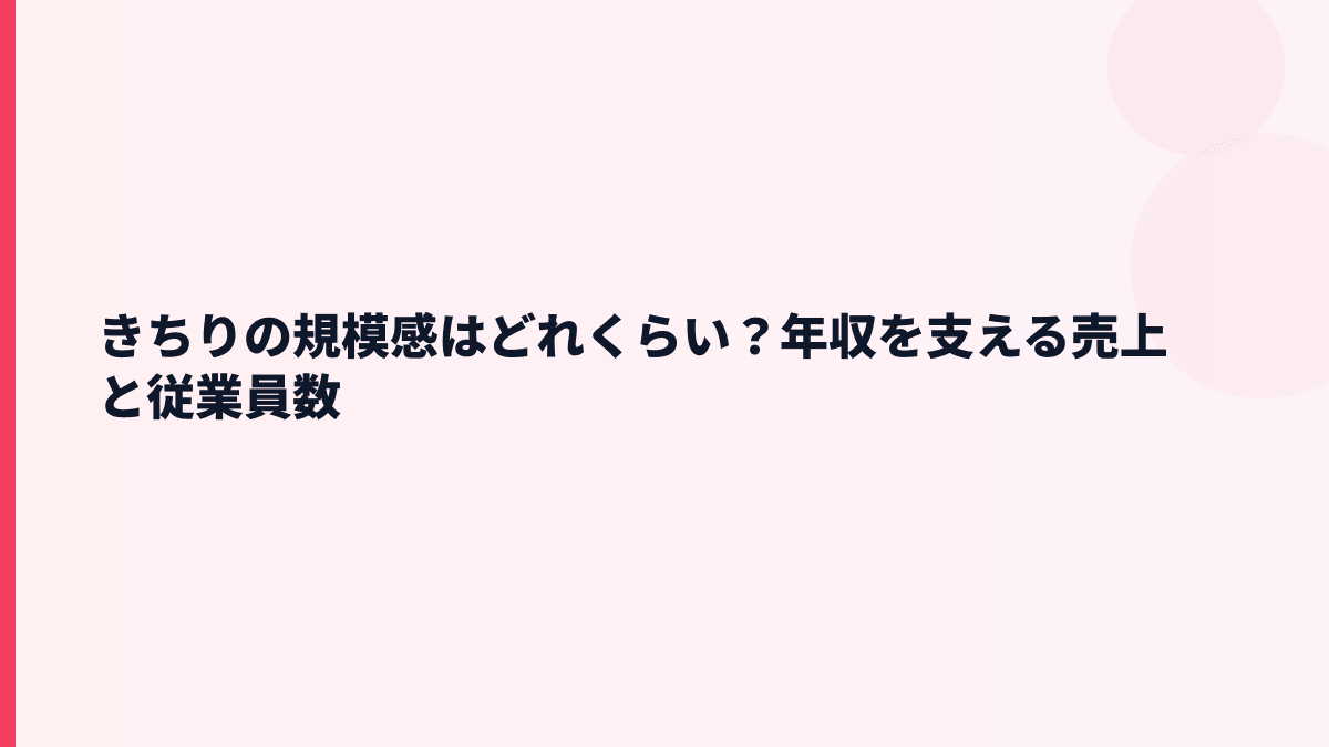 きちりの規模感はどれくらい？年収を支える売上と従業員数