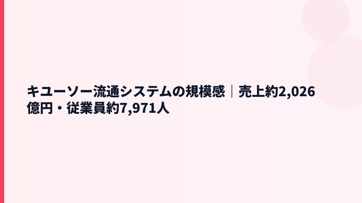 キユーソー流通システムの規模感｜売上約2,026億円・従業員約7,971人