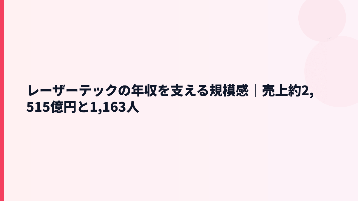 レーザーテックの年収を支える規模感｜売上約2,515億円と1,163人