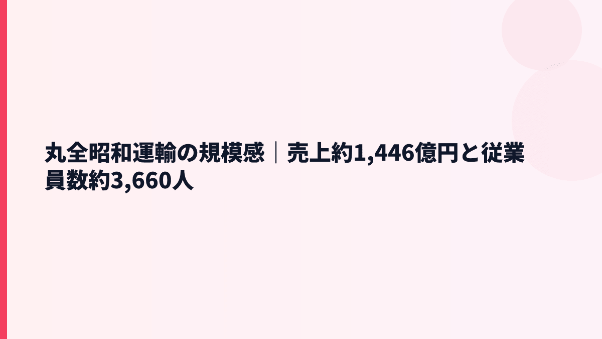 丸全昭和運輸の規模感｜売上約1,446億円と従業員数約3,660人