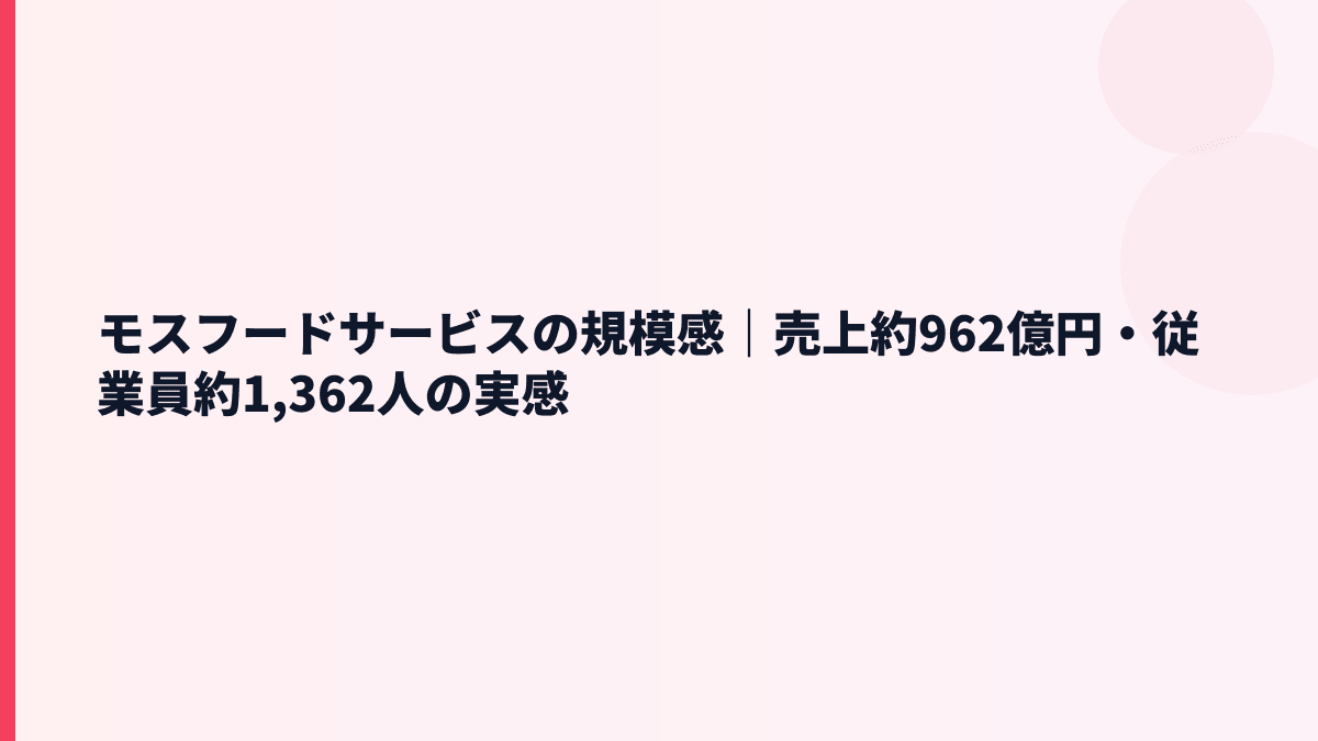 モスフードサービスの規模感｜売上約962億円・従業員約1,362人の実感