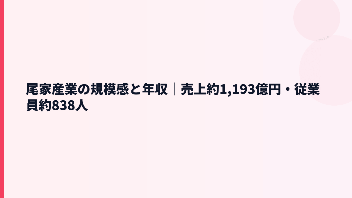 尾家産業の規模感と年収｜売上約1,193億円・従業員約838人
