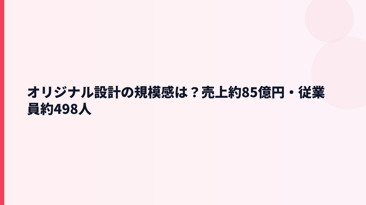 オリジナル設計の規模感と年収を支える売上は？