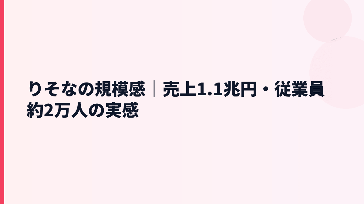 りそなの規模感｜売上1.1兆円・従業員約2万人の実感