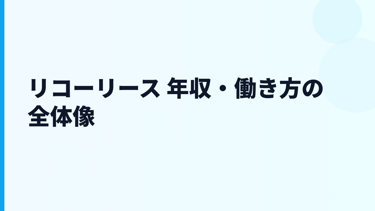 リコーリース 年収・働き方の全体像