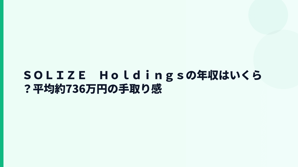 ＳＯＬＩＺＥ　Ｈｏｌｄｉｎｇｓの年収はいくら？平均約736万円の手取り感