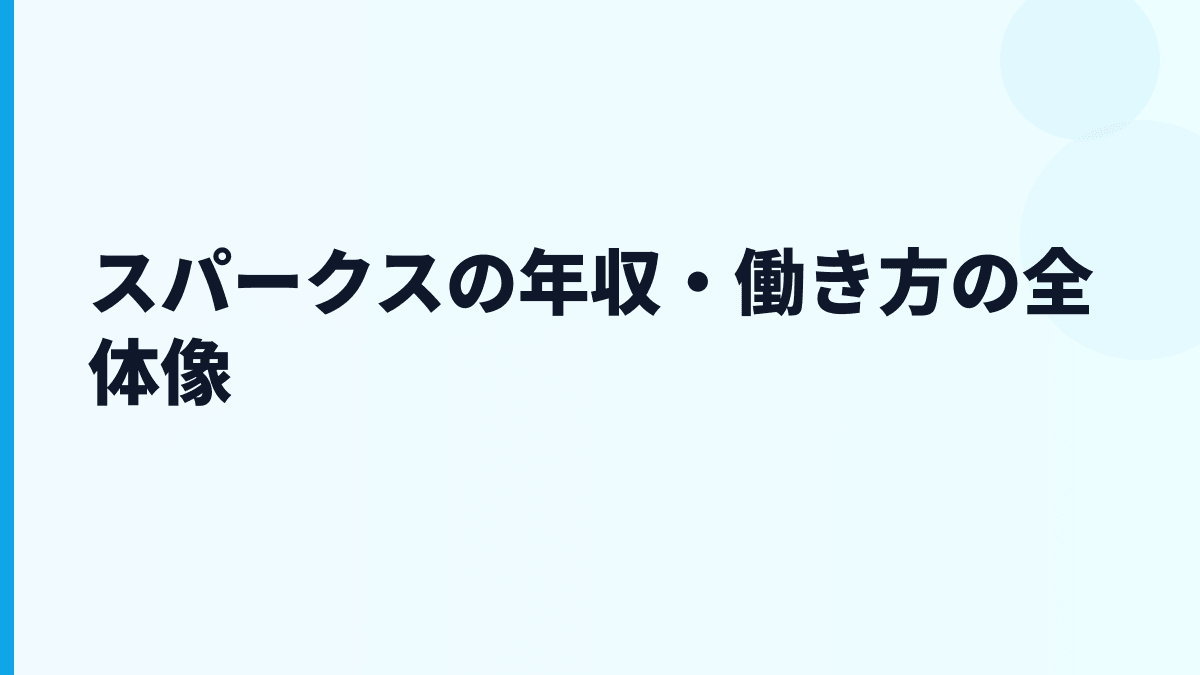 スパークスの年収・働き方の全体像