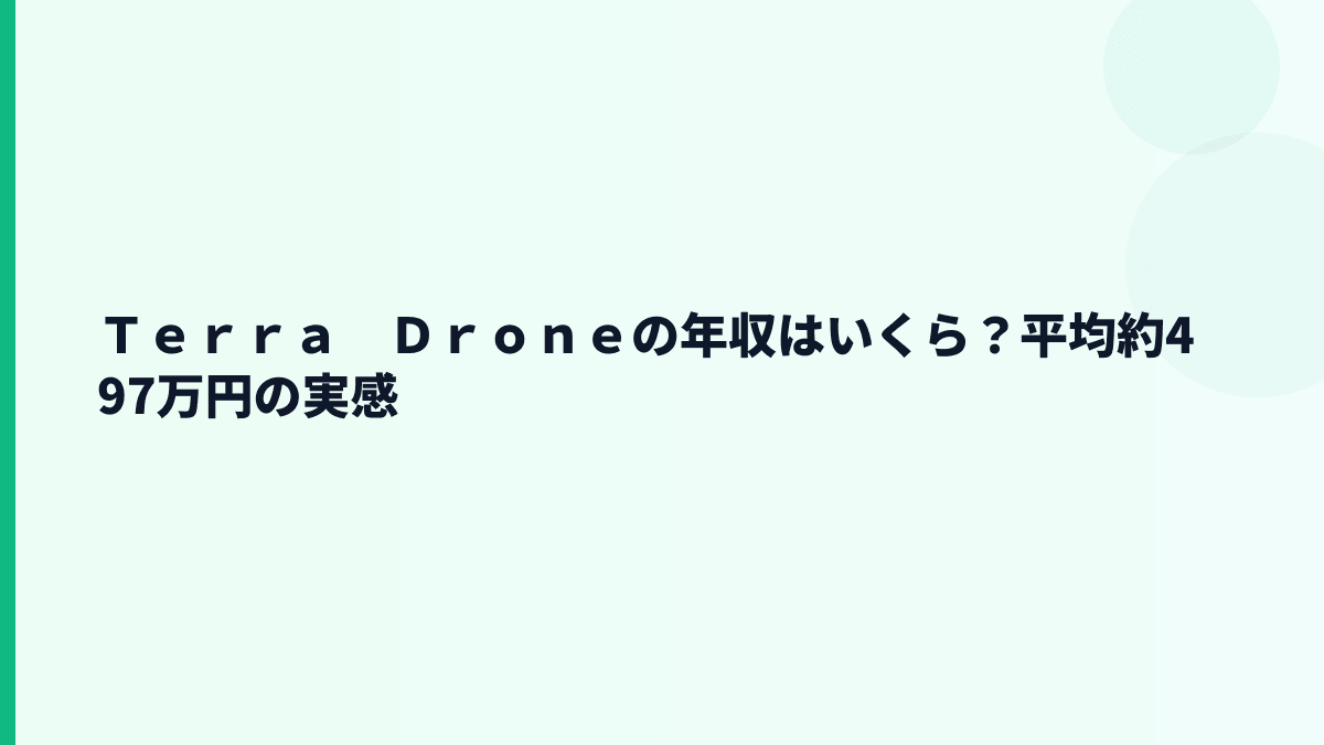 Ｔｅｒｒａ　Ｄｒｏｎｅの年収はいくら？平均約497万円の実感