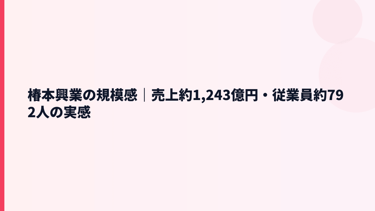 椿本興業の規模感｜売上約1,243億円・従業員約792人の実感